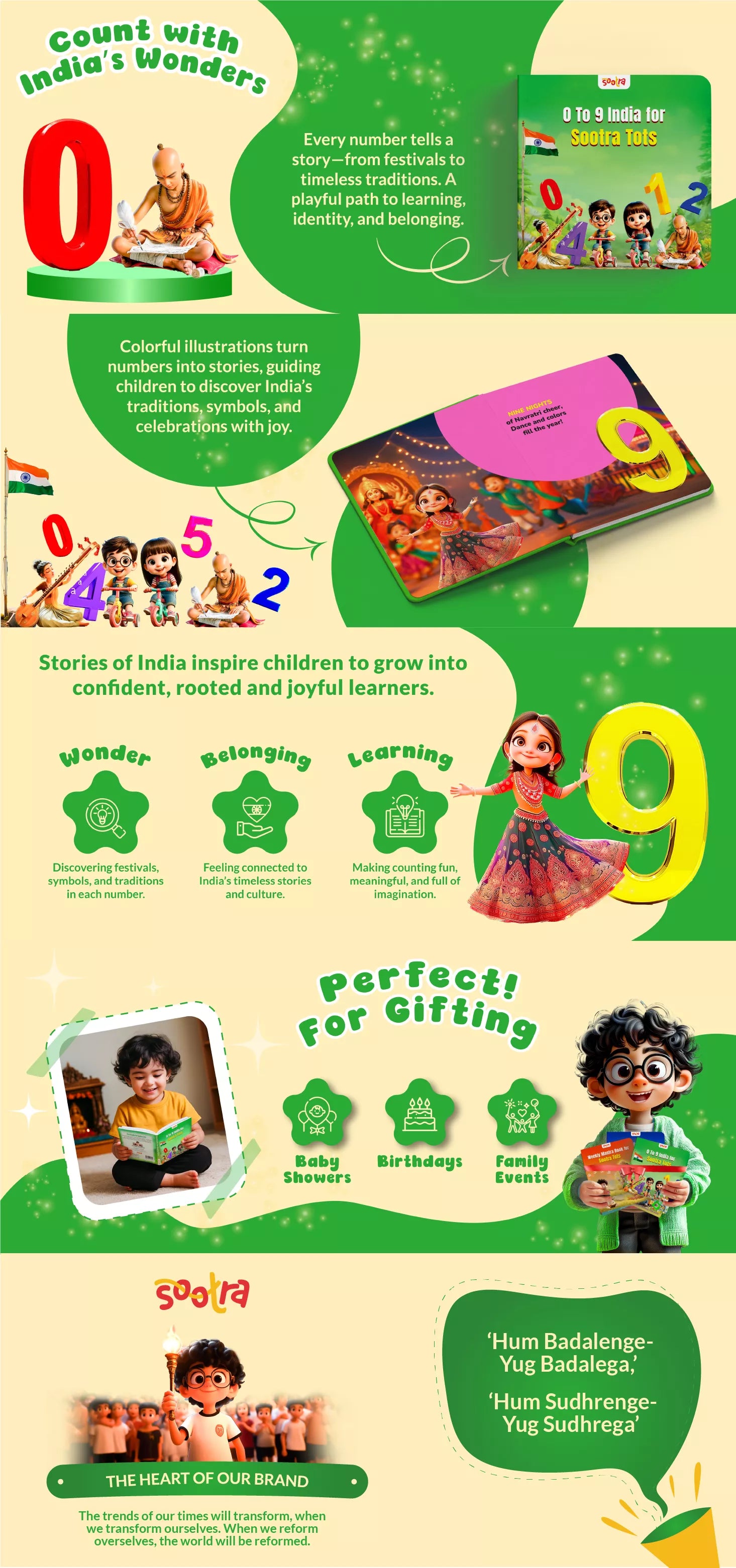 0 to 9 India for Sootra Tots