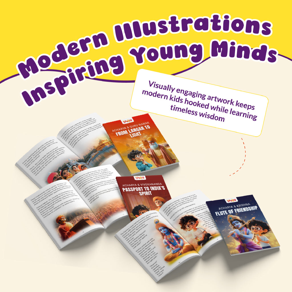 Acharya Vivekanand, Krishna & Gurunanak Combo (3 Books Set)