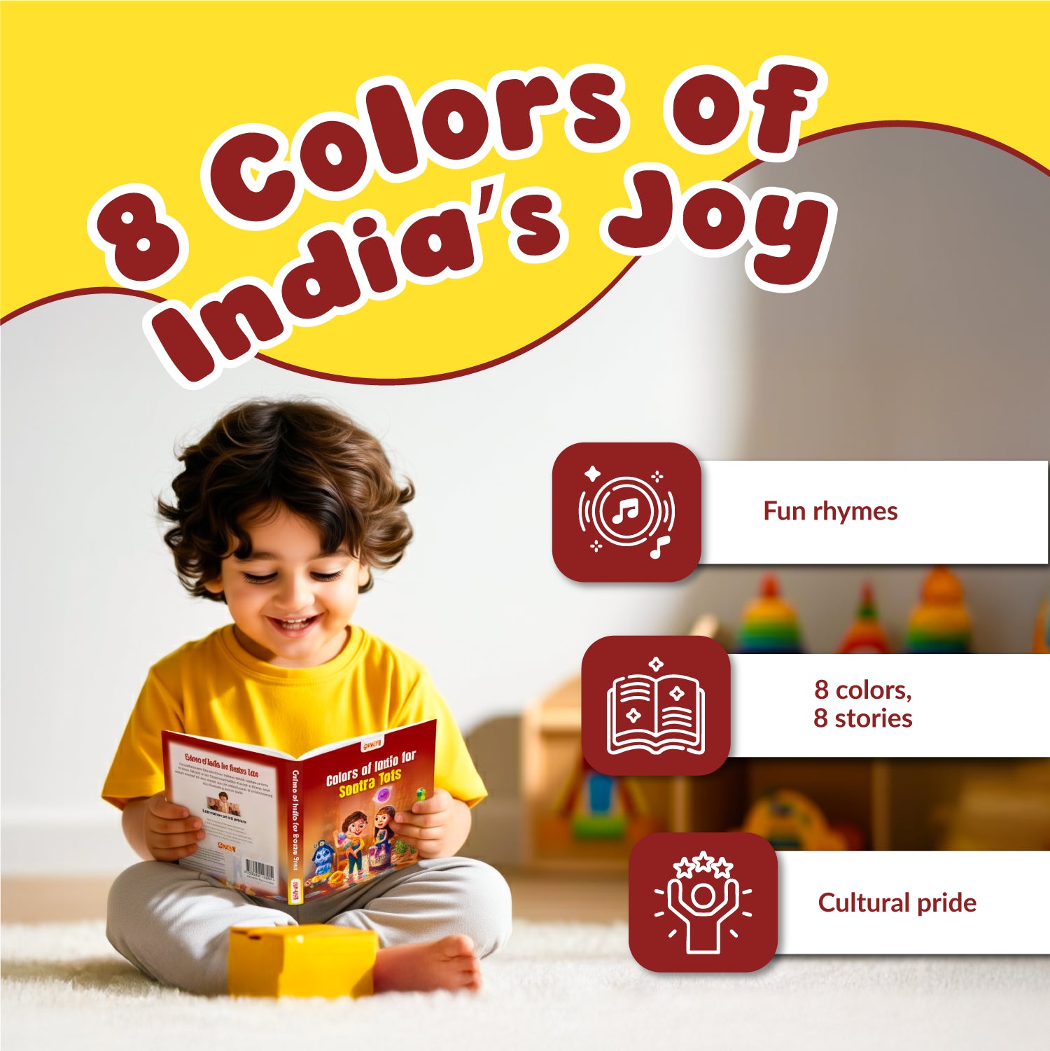 Sootra Mindful Beginnings Set: Colors of India & First Yoga Poses | Set of 2 Illustrated Board Books for Kids | Movement, Mindfulness & Indian Culture for Babies, Toddlers & Preschoolers | Ages 0–5 Years