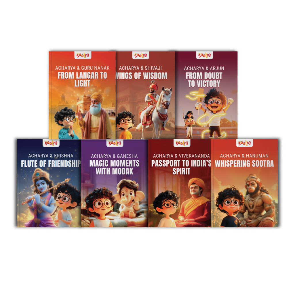 Acharya Series – Pack of 7 Story Books | , Hanuman, Shivaji,Krishna, Arjun, Guru Nanak, Swami Vivekananda & Ganesha