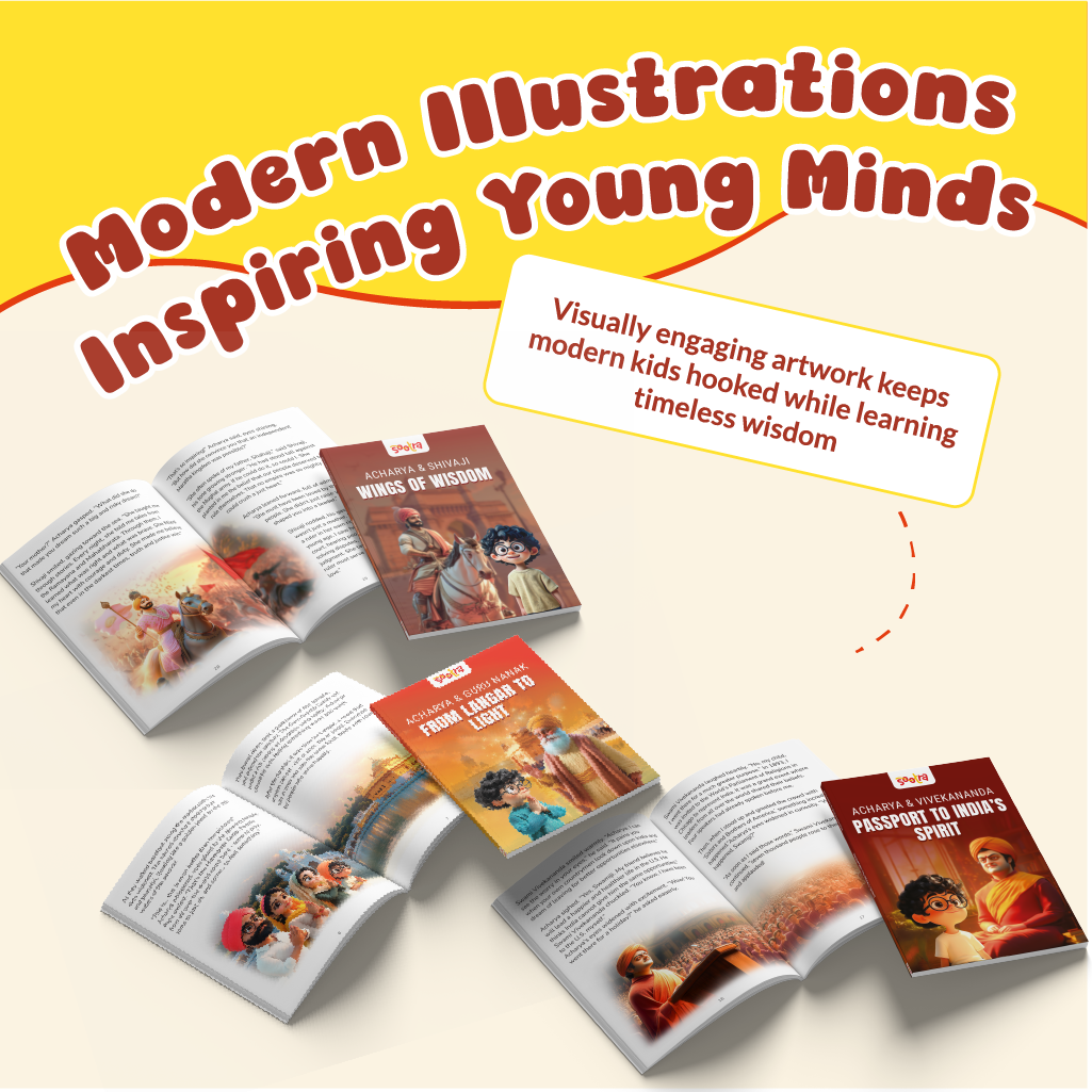 Acharya Series – Pack of 7 Story Books | , Hanuman, Shivaji,Krishna, Arjun, Guru Nanak, Swami Vivekananda & Ganesha
