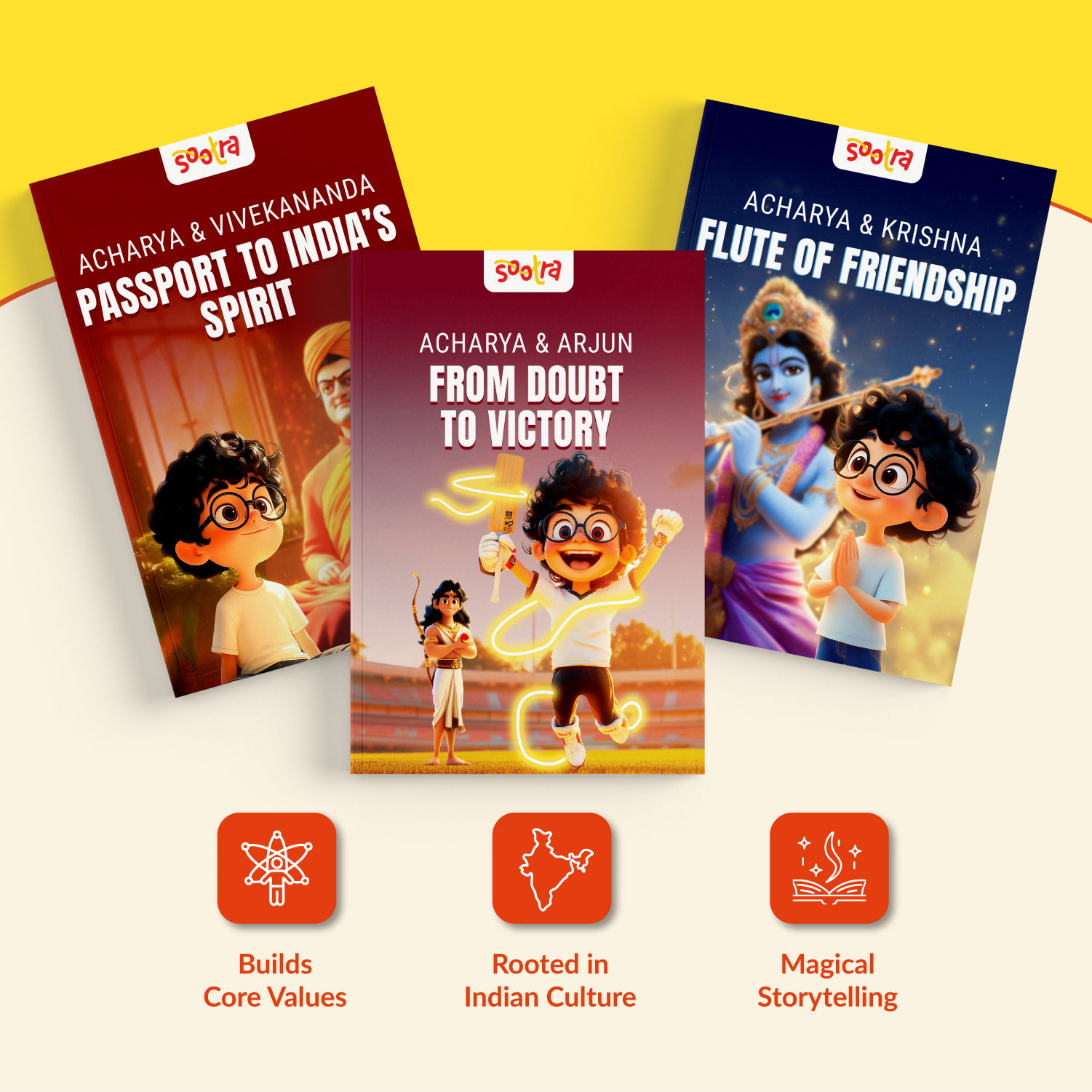 Acharya Vivekanand, Arjun & Krishna Combo (3 Books Set)