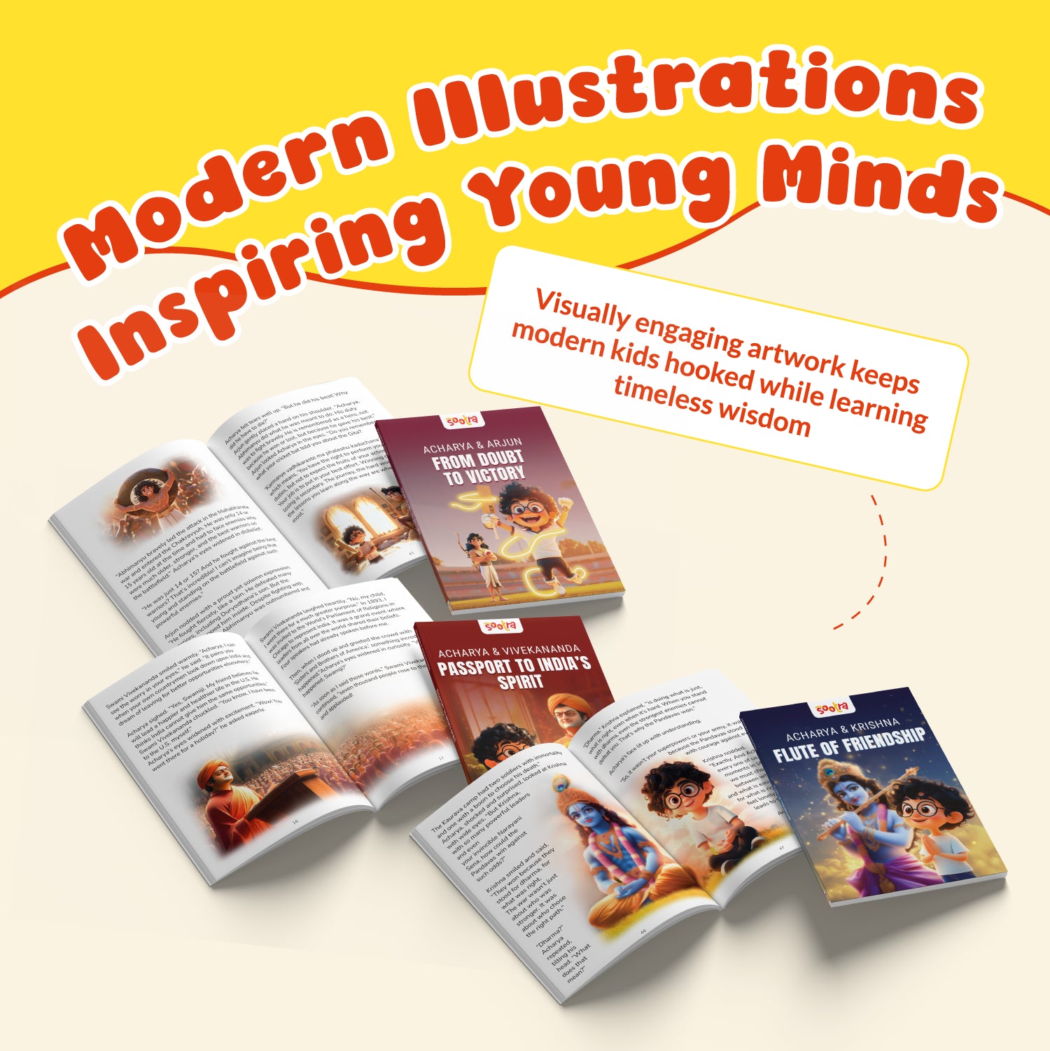 Acharya Vivekanand, Arjun & Krishna Combo (3 Books Set)