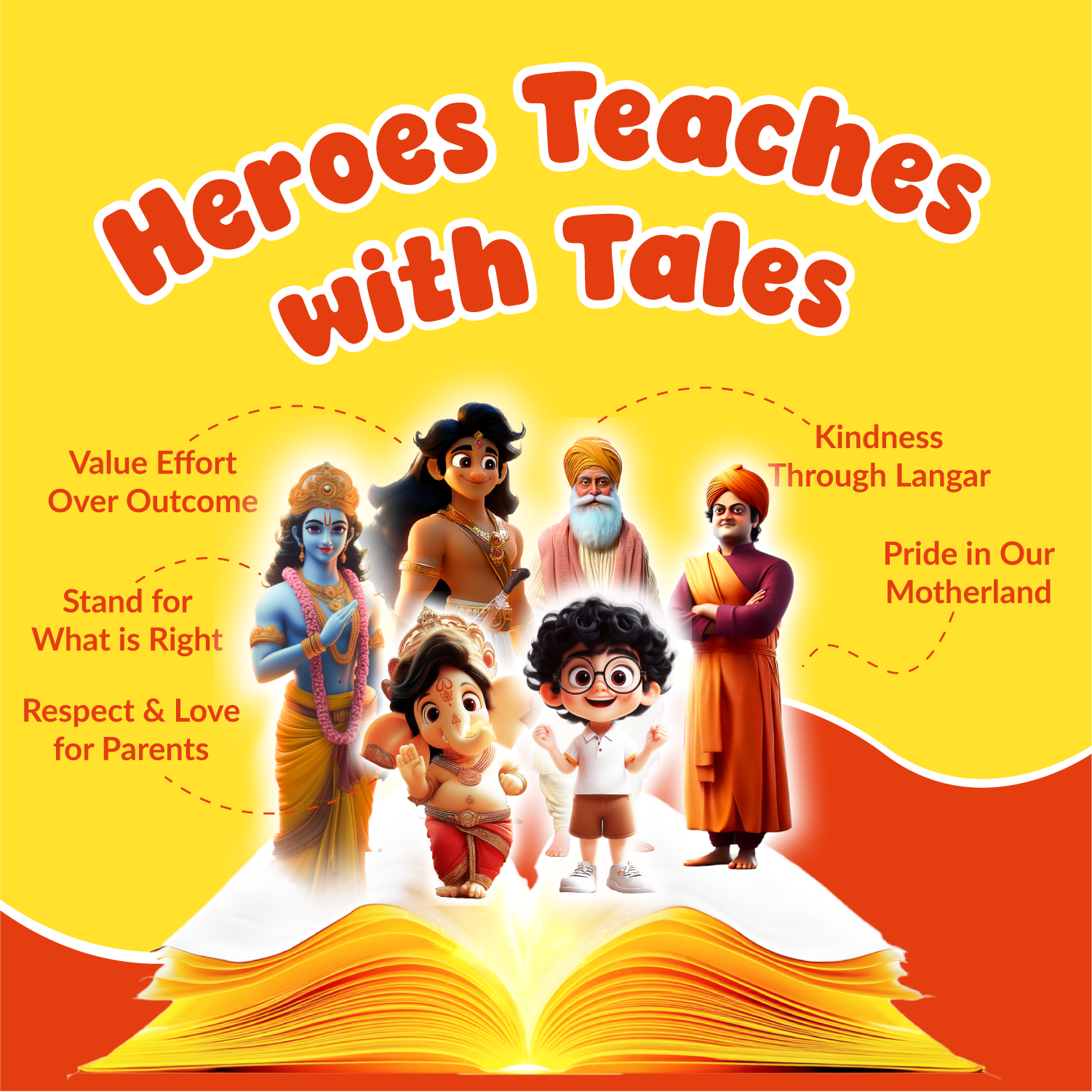 Acharya Series – Pack of 5 | Krishna, Arjun, Guru Nanak, Swami Vivekananda & Ganesha