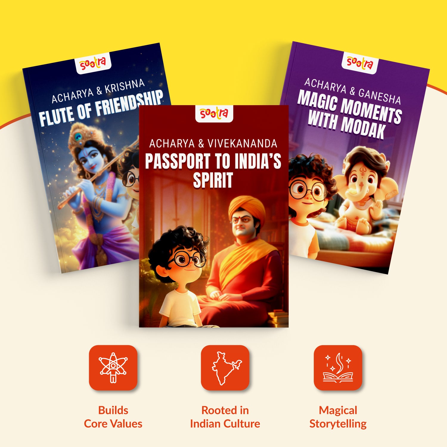 Acharya Vivekanand, Ganesha & Krishna Combo (3 Books Set)