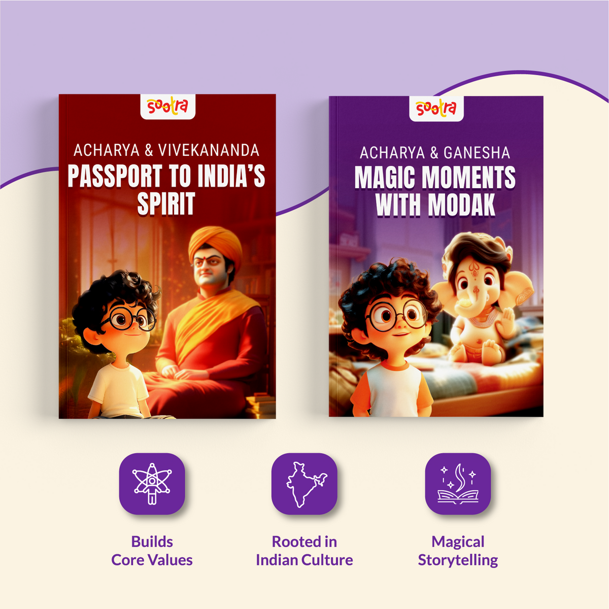 Acharya with Swami Vivekanand & Ganesha Combo