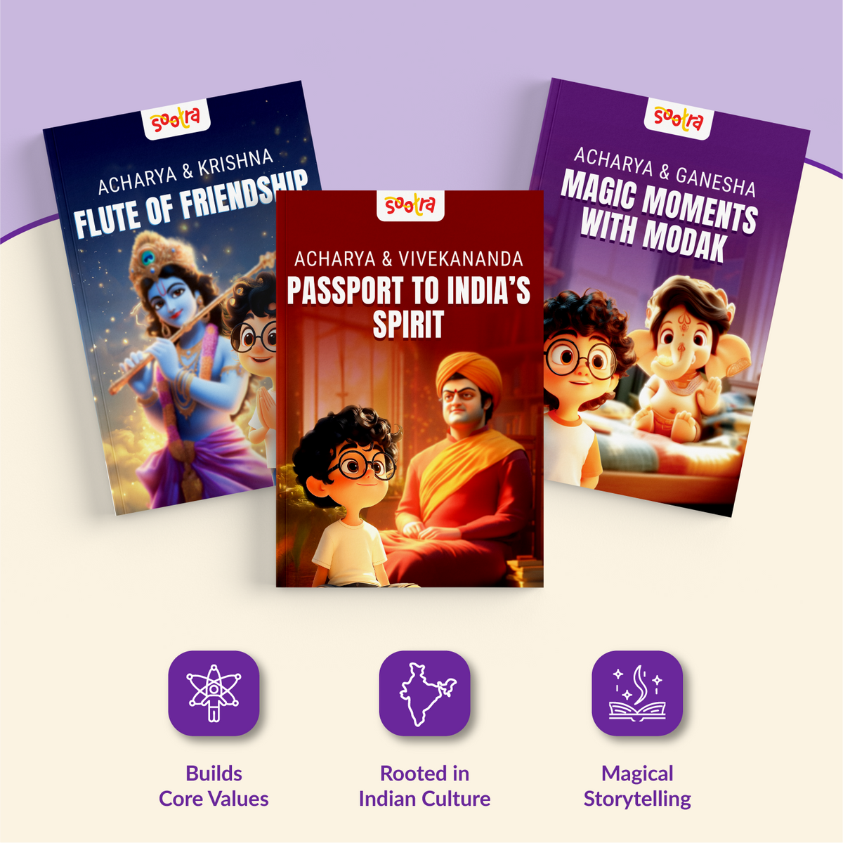 Acharya Vivekanand, Ganesha & Krishna Combo (3 Books Set)