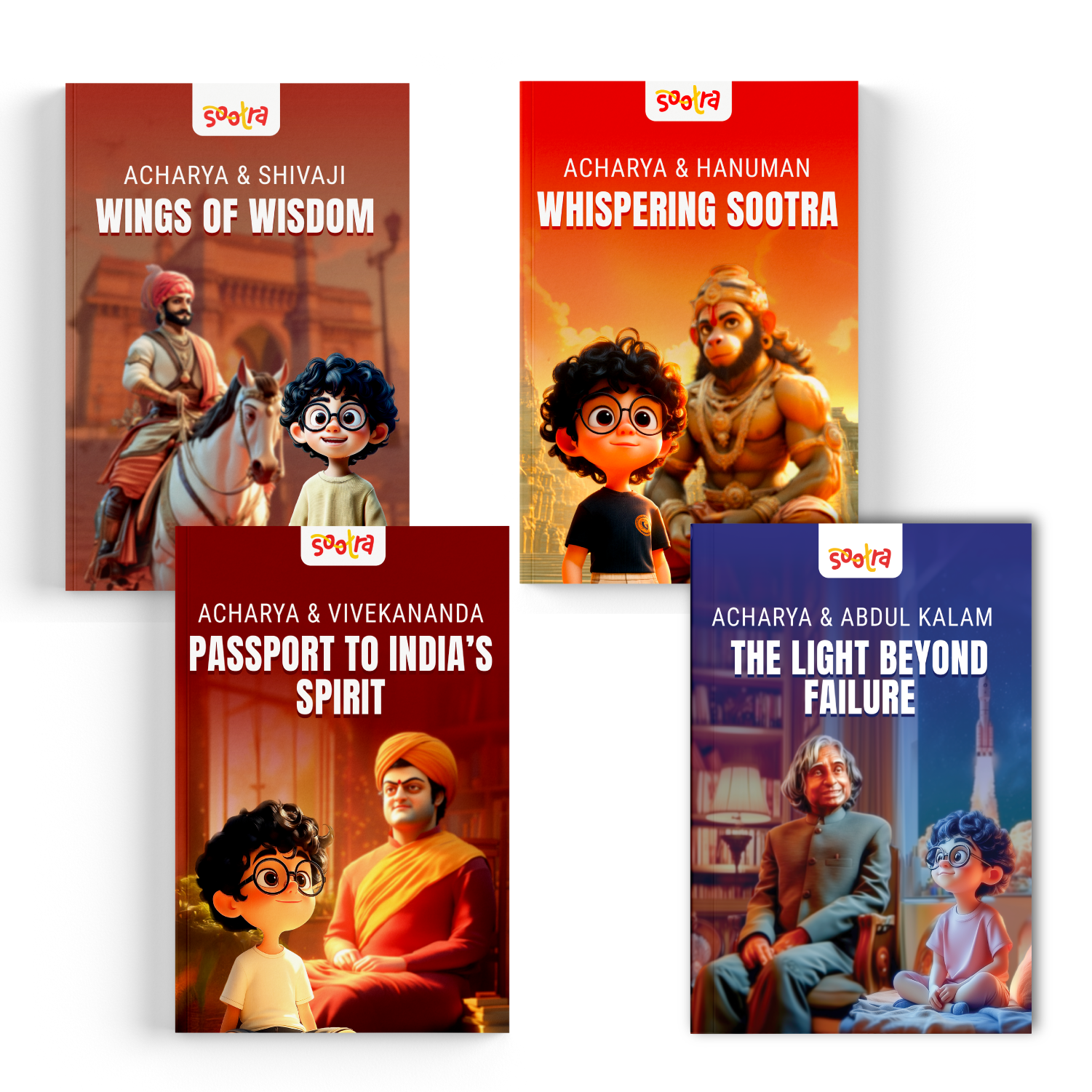 Acharya Vivekanand, Shivaji ,Hanuman & Abdul Kalam Combo (4 Books Set)