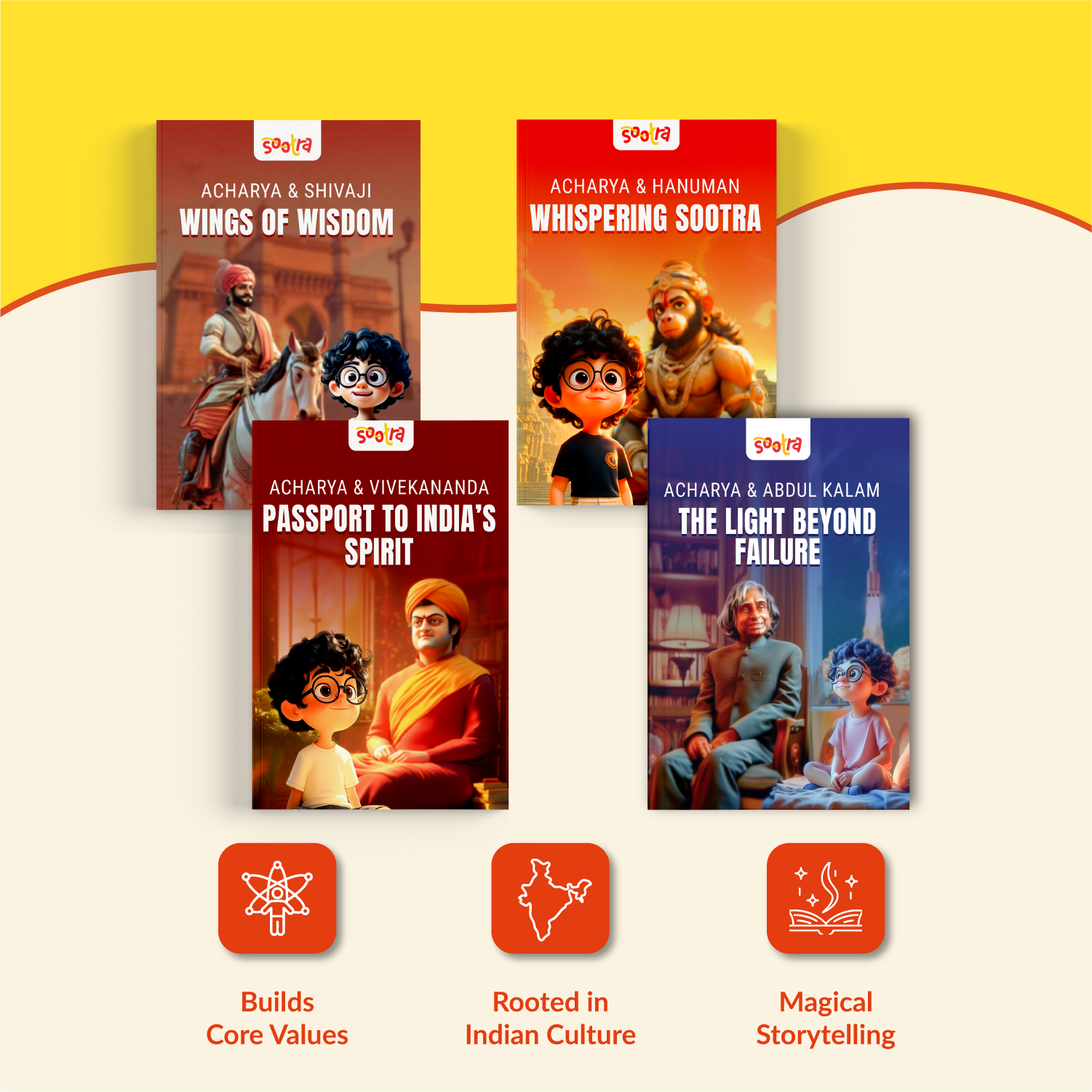 Acharya Vivekanand, Shivaji ,Hanuman & Abdul Kalam Combo (4 Books Set)