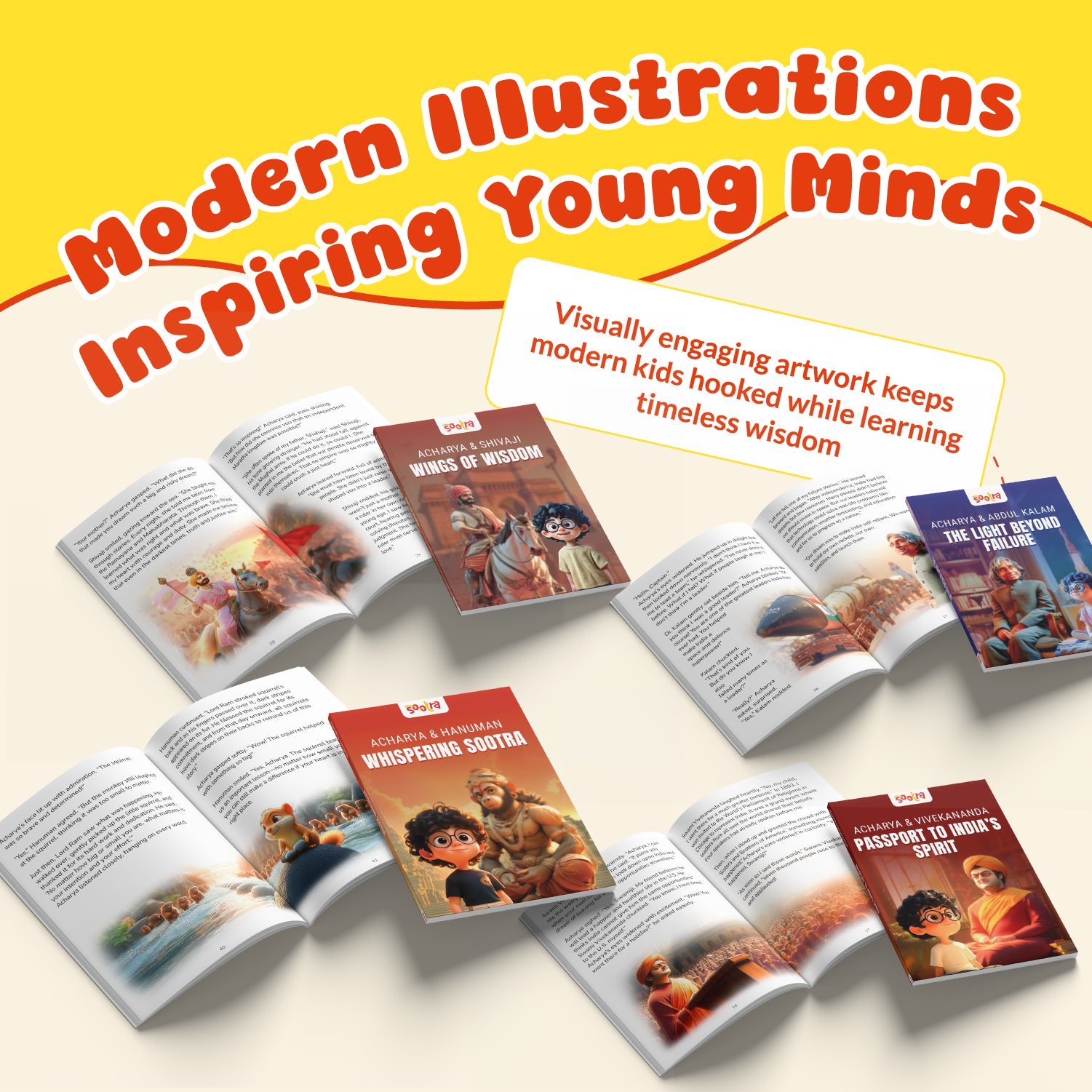 Acharya Vivekanand, Shivaji ,Hanuman & Abdul Kalam Combo (4 Books Set)